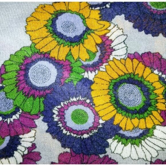 Y2K Lush Blouse Multicolor Floral V Neck High Waist Stretch Soft Women Medium - Picture 3 of 4